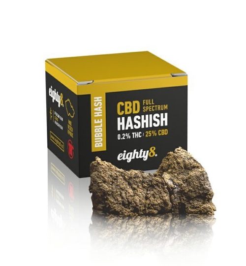 Eighty8 Bubble Hash 25 % CBD, THC 0,2%, 1 g